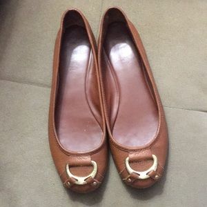 Lauren Ralph Lauren Brown Leather Flats Sz 7